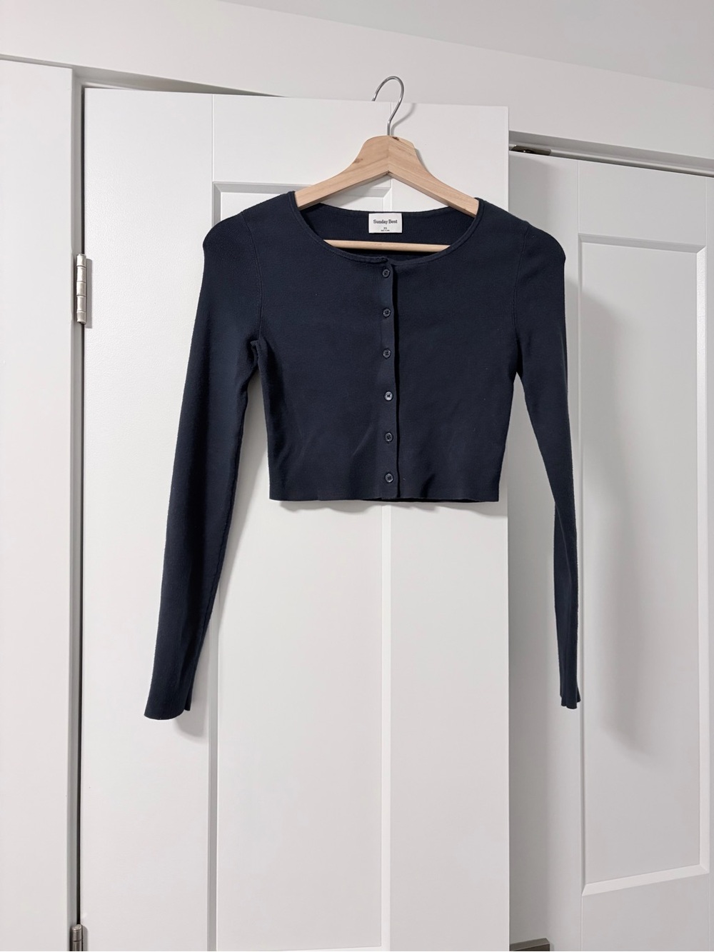 Sunday Best Cropped Button Cardigan Navy